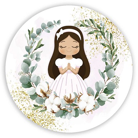 Painel Redondo - Primeira Comunhão - Sublimado 3D