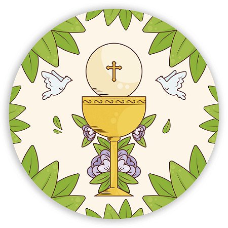 Painel Redondo - Primeira Comunhão - Sublimado 3D