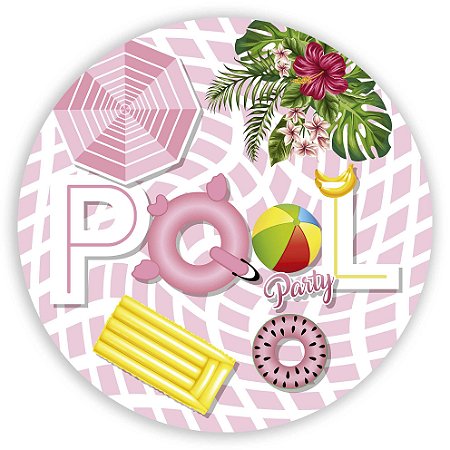 Capa Painel Redondo Sublimado - Pool Party