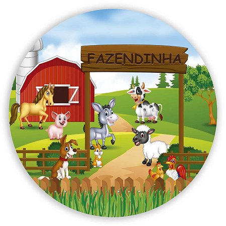 Capa Painel Redondo Sublimado - Fazendinha