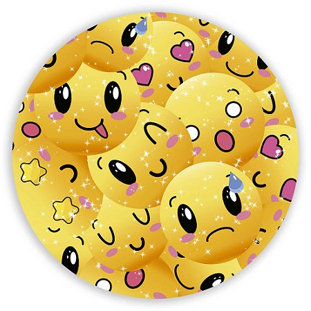 Capa Painel Redondo Sublimado - Emojis