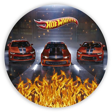 Capa Painel Redondo Sublimado - Hot Wheels