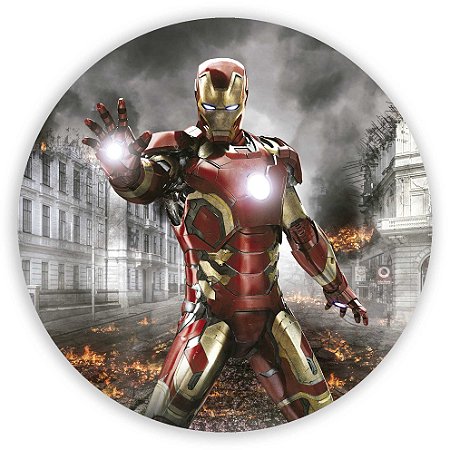 Capa Painel Redondo Sublimado - Homem de Ferro