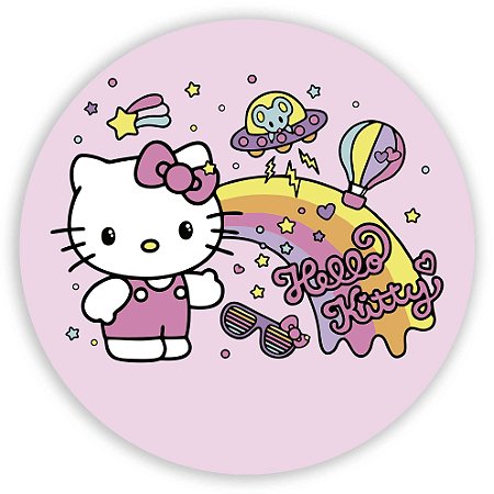 Capa Painel Redondo Sublimado - Hello Kitty