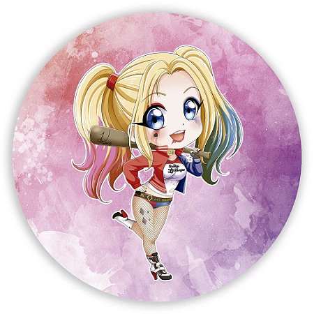 Capa Painel Redondo Sublimado - Arlequina Cute