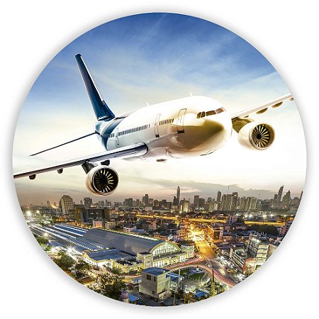Capa Painel Redondo Sublimado - Avião