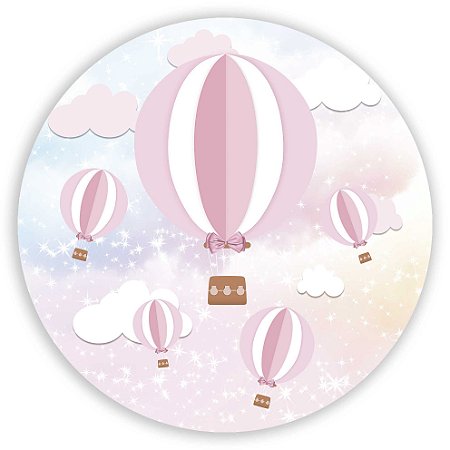 Capa Painel Redondo Sublimado - Balões