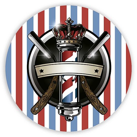 Capa Painel Redondo Sublimado - Barbeiro