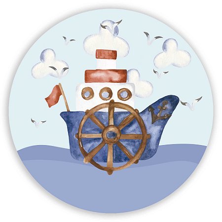 Capa Painel Redondo Sublimado - Barquinho