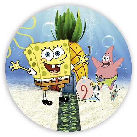 Capa Painel Redondo Sublimado - Bob Esponja