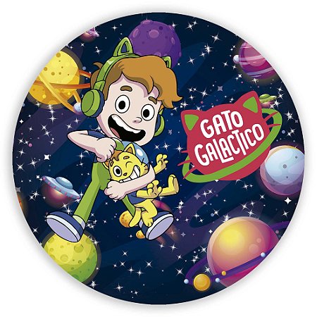 Painel Redondo - Gato Galactico - Sublimado 3D