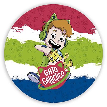 Painel Redondo - Gato Galactico - Sublimado 3D