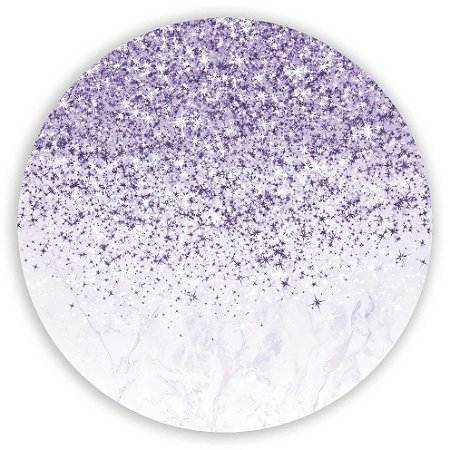 Painel Redondo - Glitter Lilás - Sublimado 3D