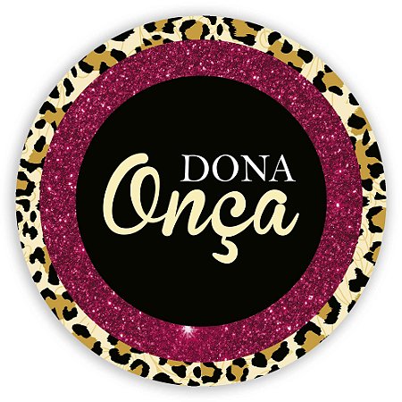 Painel Redondo - Glitter Onça - Sublimado 3D