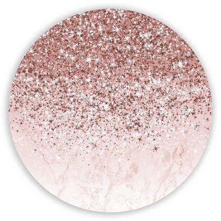 Capa Painel Redondo Sublimado - Glitter Rosé