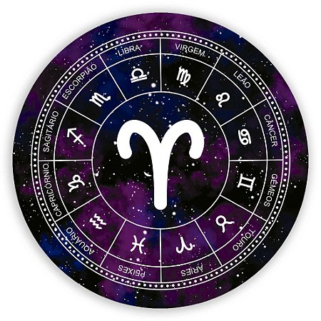 Painel Redondo - Signos Áries - Sublimado 3D