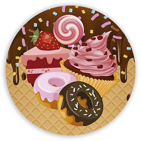 Painel Redondo - Sorveteria - Sublimado 3D