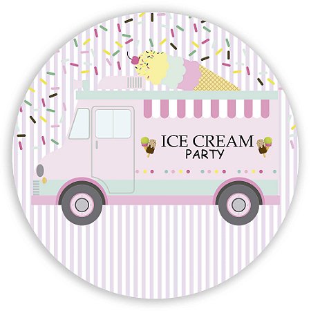 Painel Redondo - Sorveteria - Sublimado 3D