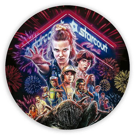 Painel Redondo - Stranger Things - Sublimado 3D
