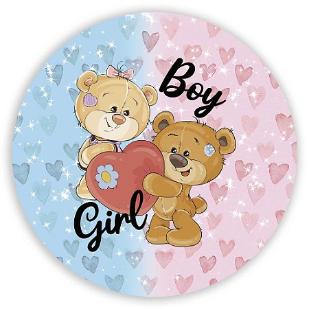 Painel Redondo - Ursinhos - Sublimado 3D