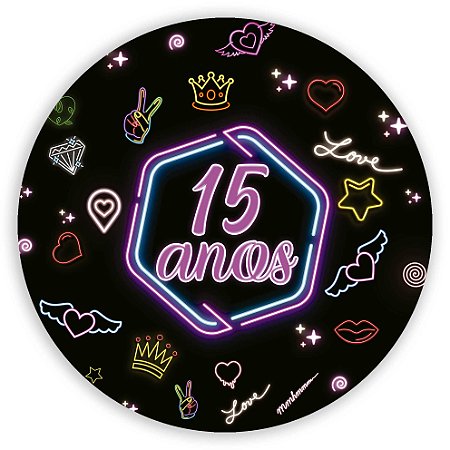 Painel Redondo - 15 anos - Sublimado 3D