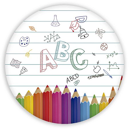 Capa Painel Redondo Sublimado - ABC Lapis