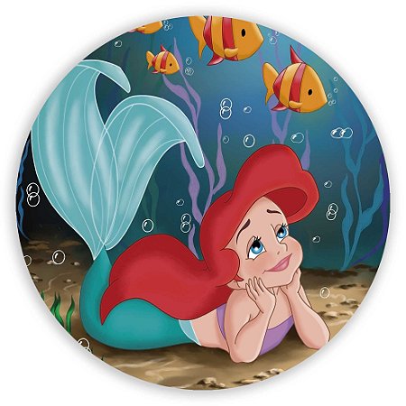 Painel Redondo - Ariel Pequena Sereia - Sublimado 3D