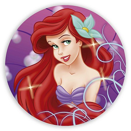 Painel Redondo - Ariel Pequena Sereia - Sublimado 3D