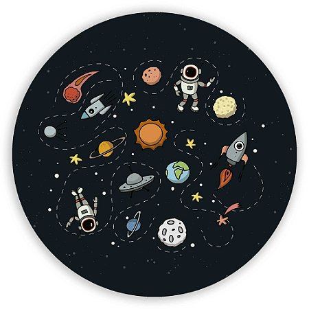 Capa Painel Redondo Sublimado - Astronauta