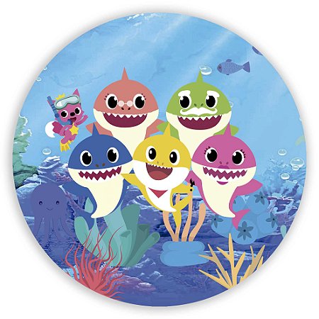 Capa Painel Redondo Sublimado - Baby Shark