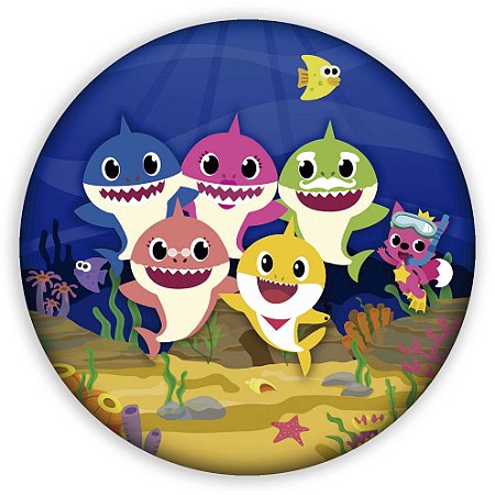 Capa Painel Redondo Sublimado - Baby Shark