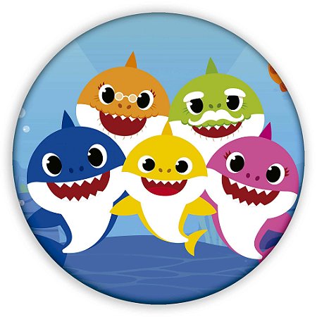 Capa Painel Redondo Sublimado - Baby Shark