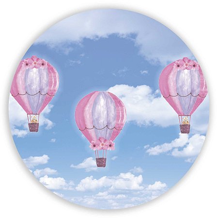 Capa Painel Redondo Sublimado - Balao Rosa
