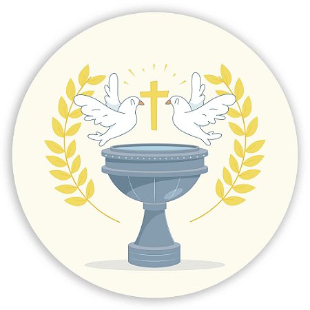 Capa Painel Redondo Sublimado - Batizado