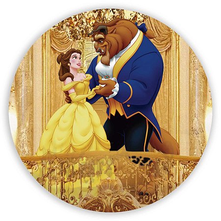 Capa Painel Redondo Sublimado - Bela e a Fera