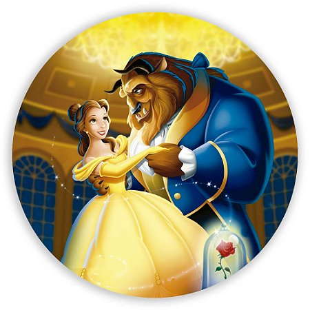 Capa Painel Redondo Sublimado - Bela e a Fera