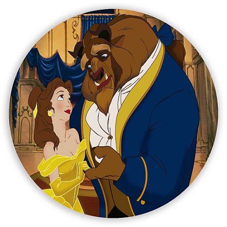 Capa Painel Redondo Sublimado - Bela e a Fera