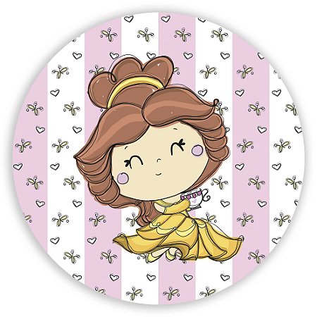 Capa Painel Redondo Sublimado - Bela e a Fera