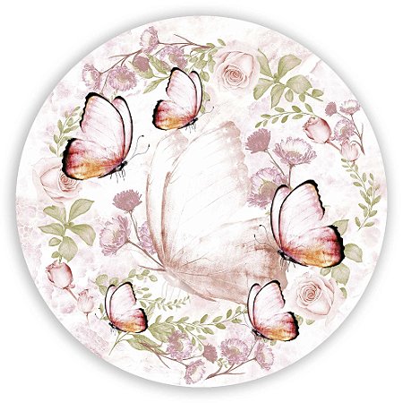 Capa Painel Redondo Sublimado - Borboletas