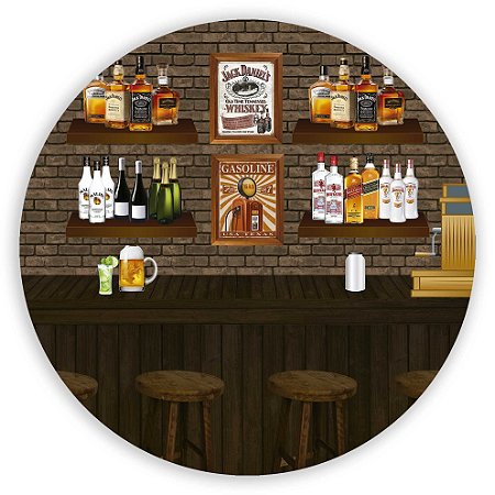Capa Painel Redondo Sublimado - Boteco