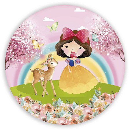 Capa Painel Redondo Sublimado - Branca de Neve