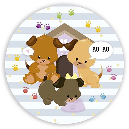 Capa Painel Redondo Sublimado - Cachorros