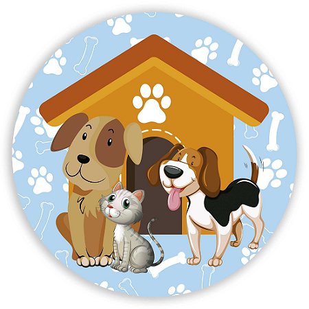 Capa Painel Redondo Sublimado - Cachorros