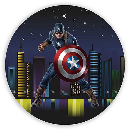 Capa Painel Redondo Sublimado - Capitao America