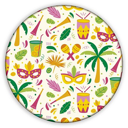 Capa Painel Redondo Sublimado - Carnaval