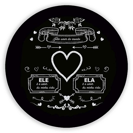 Painel Redondo - Casamento - Sublimado 3D