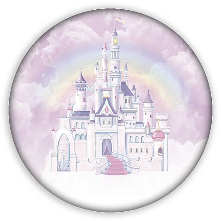 Painel Redondo - Castelo Rosa - Sublimado 3D