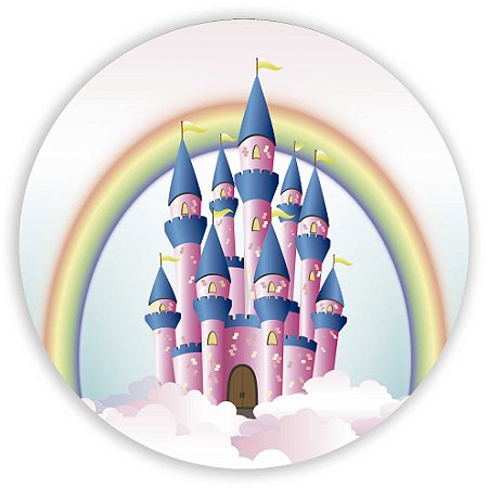 Painel Redondo - Castelo Rosa - Sublimado 3D