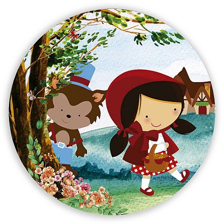 Capa Painel Redondo Sublimado - Chapeuzinho Vermelho