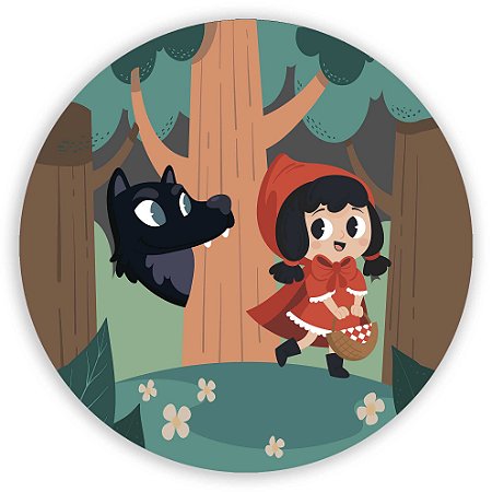 Capa Painel Redondo Sublimado - Chapeuzinho Vermelho